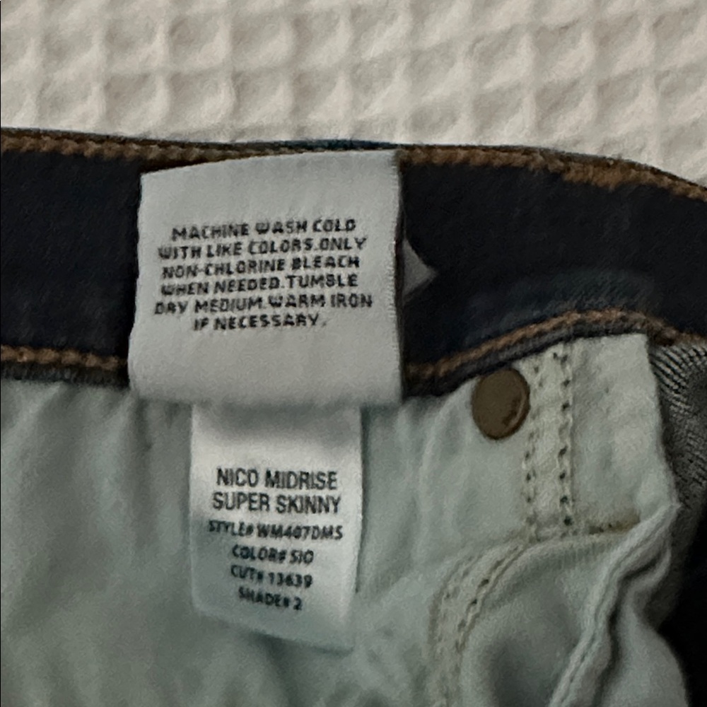 Hudson Jeans Dark Blue Nico Mid rise Super Skinny Women's Jeans size 28 - Picture 7 of 10